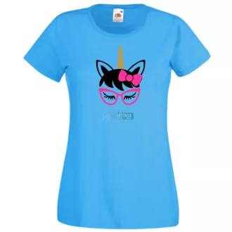   Szemüveges unikornis, unicorn with glasses női rövid ujjú póló