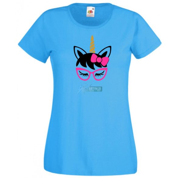 Szemüveges unikornis, unicorn with glasses női rövid ujjú póló
