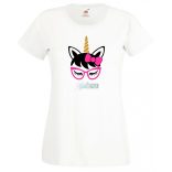 Szemüveges unikornis, unicorn with glasses női rövid ujjú póló