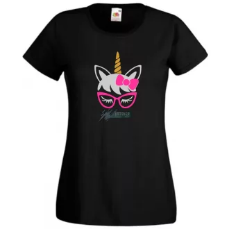   Szemüveges unikornis, unicorn with glasses női rövid ujjú póló