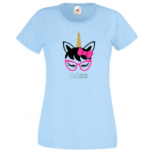 Szemüveges unikornis, unicorn with glasses női rövid ujjú póló