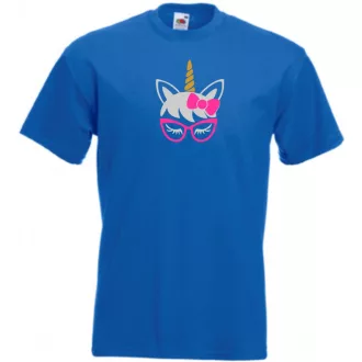   Szemüveges unikornis, unicorn with glasses férfi rövid ujjú póló