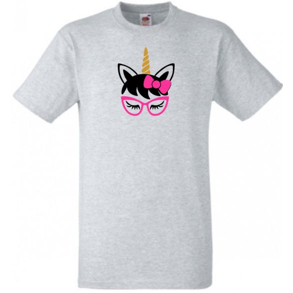 Szemüveges unikornis, unicorn with glasses férfi rövid ujjú póló