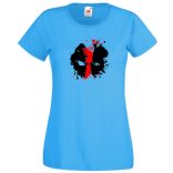 Nagy erő, nagy arc, poénos szuperhős női rövid ujjú póló