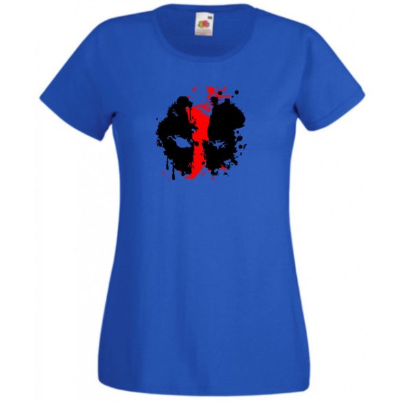 Nagy erő, nagy arc, poénos szuperhős női rövid ujjú póló