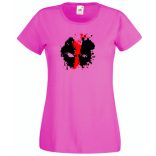 Nagy erő, nagy arc, poénos szuperhős női rövid ujjú póló