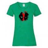 Nagy erő, nagy arc, poénos szuperhős női rövid ujjú póló