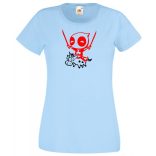 Vicces, cuki szuperhős, nagy erő, nagy arc női rövid ujjú póló