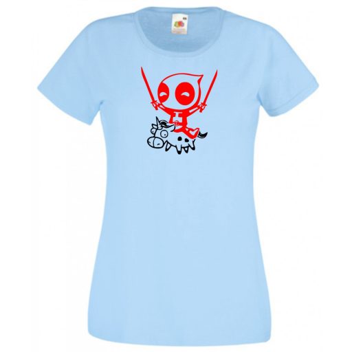 Vicces, cuki szuperhős, nagy erő, nagy arc női rövid ujjú póló