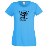 Vicces, cuki szuperhős, nagy erő, nagy arc női rövid ujjú póló