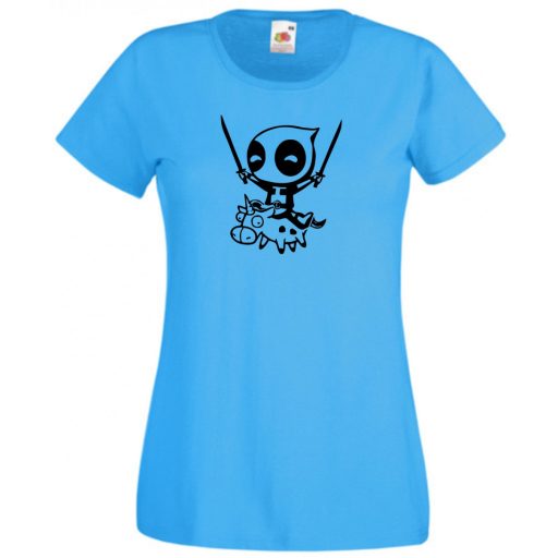 Vicces, cuki szuperhős, nagy erő, nagy arc női rövid ujjú póló