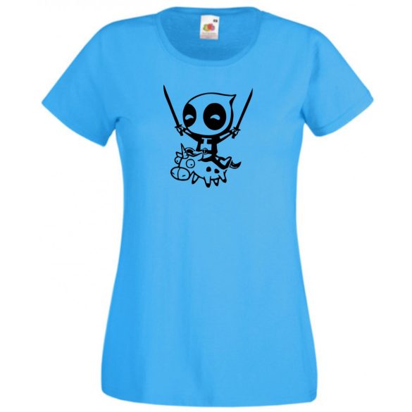 Vicces, cuki szuperhős, nagy erő, nagy arc női rövid ujjú póló