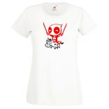 Vicces, cuki szuperhős, nagy erő, nagy arc női rövid ujjú póló