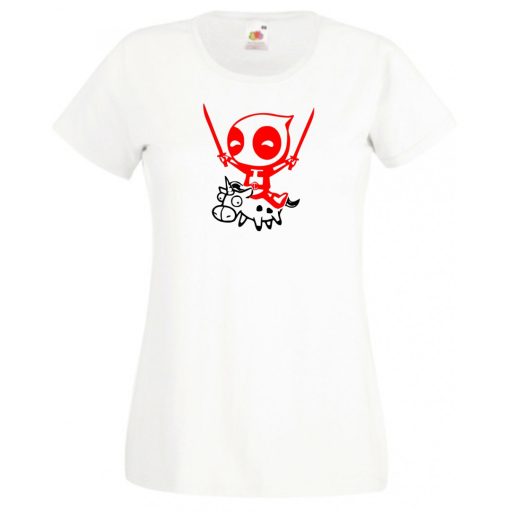 Vicces, cuki szuperhős, nagy erő, nagy arc női rövid ujjú póló