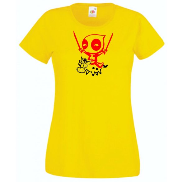 Vicces, cuki szuperhős, nagy erő, nagy arc női rövid ujjú póló