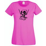 Vicces, cuki szuperhős, nagy erő, nagy arc női rövid ujjú póló