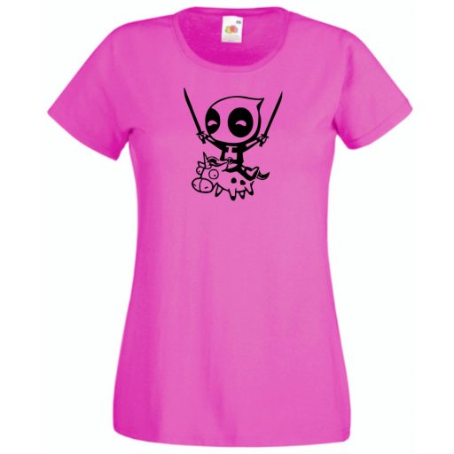 Vicces, cuki szuperhős, nagy erő, nagy arc női rövid ujjú póló