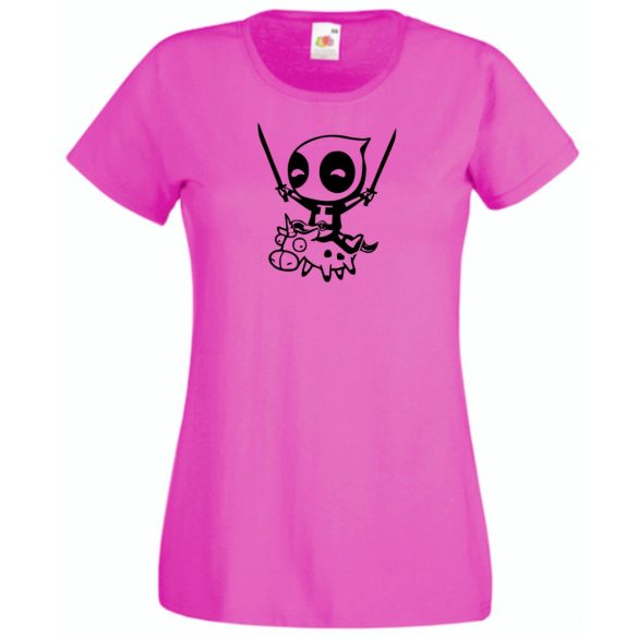 Vicces, cuki szuperhős, nagy erő, nagy arc női rövid ujjú póló