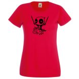 Vicces, cuki szuperhős, nagy erő, nagy arc női rövid ujjú póló