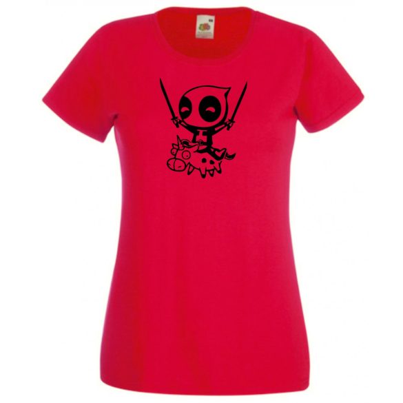 Vicces, cuki szuperhős, nagy erő, nagy arc női rövid ujjú póló