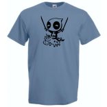 Humoros unikornist lovagoló Wade Wilson férfi rövid ujjú póló