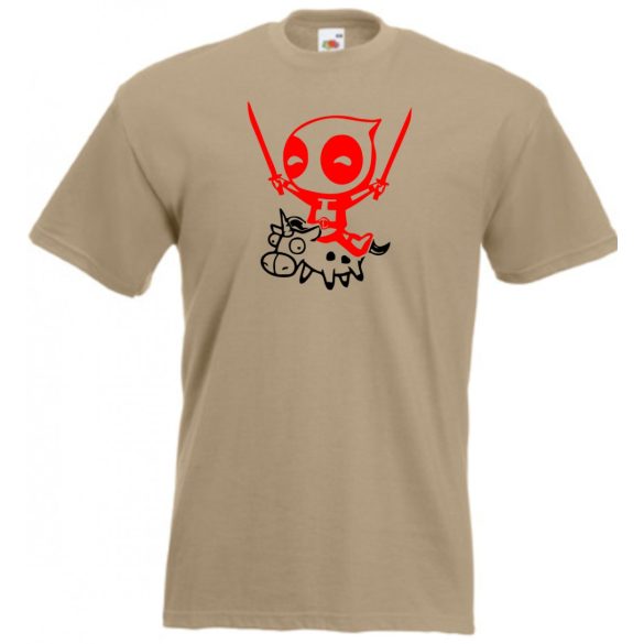 Humoros unikornist lovagoló Wade Wilson férfi rövid ujjú póló