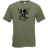 Humoros unikornist lovagoló Wade Wilson férfi rövid ujjú póló