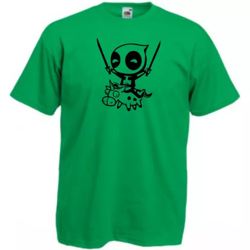Humoros unikornist lovagoló Wade Wilson férfi rövid ujjú póló