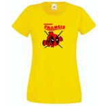 Finding Francis, nagy erő, nagy arc, vicces szuperhős női rövid ujjú póló