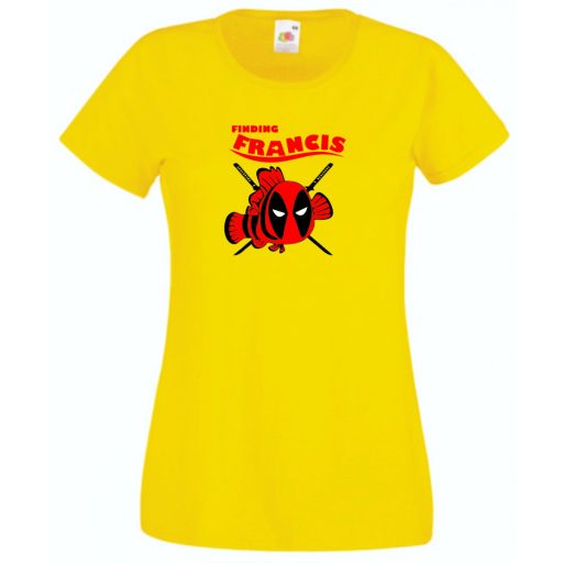 Finding Francis, nagy erő, nagy arc, vicces szuperhős női rövid ujjú póló