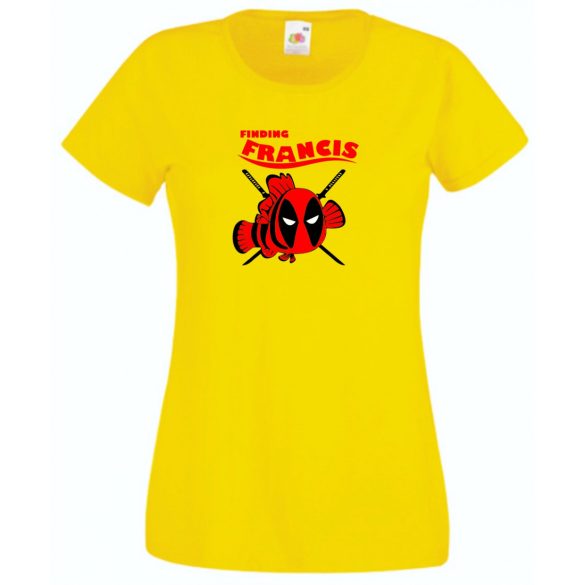 Finding Francis, nagy erő, nagy arc, vicces szuperhős női rövid ujjú póló
