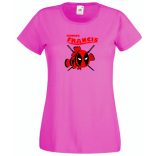 Finding Francis, nagy erő, nagy arc, vicces szuperhős női rövid ujjú póló