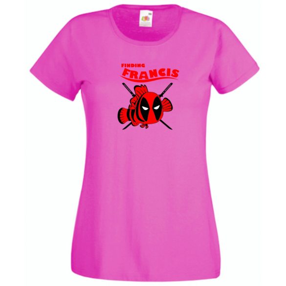 Finding Francis, nagy erő, nagy arc, vicces szuperhős női rövid ujjú póló