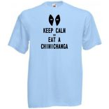 Keep calm and eat a chimichanga férfi rövid ujjú póló