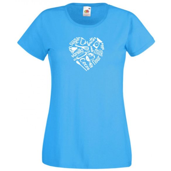 Konyhatündéreknek, főzni szerető hölgyeknek, love kitchen női rövid ujjú póló