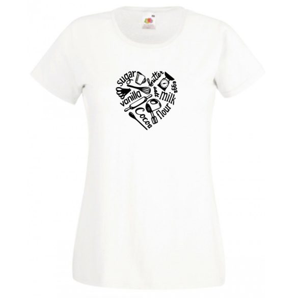 Konyhatündéreknek, főzni szerető hölgyeknek, love kitchen női rövid ujjú póló