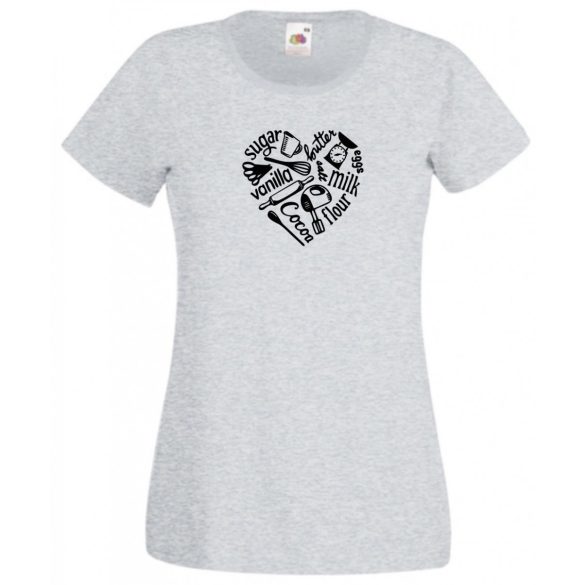 Konyhatündéreknek, főzni szerető hölgyeknek, love kitchen női rövid ujjú póló