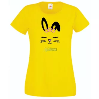   Nyuszi - muszi fej, nyuszi kedvelőknek, bunny head, húsvét női rövid ujjú póló