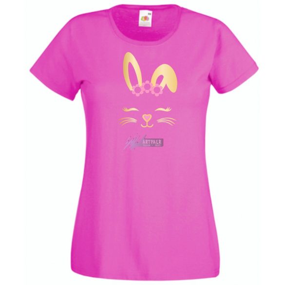 Nyuszi - muszi fej, nyuszi kedvelőknek, bunny head, húsvét női rövid ujjú póló