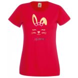 Nyuszi - muszi fej, nyuszi kedvelőknek, bunny head, húsvét női rövid ujjú póló