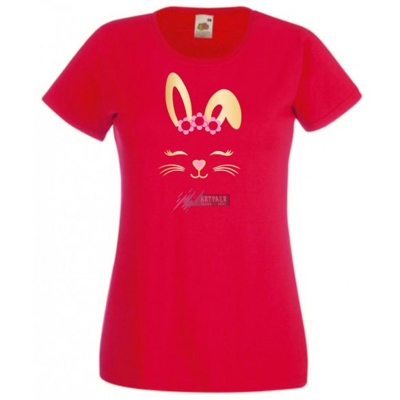 Nyuszi - muszi fej, nyuszi kedvelőknek, bunny head, húsvét női rövid ujjú póló