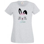 Nyuszi - muszi fej, nyuszi kedvelőknek, bunny head, húsvét női rövid ujjú póló