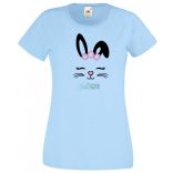 Nyuszi - muszi fej, nyuszi kedvelőknek, bunny head, húsvét női rövid ujjú póló
