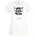Vicces, don't stress meow, ne izgulj, ne stresszelj - cicakedvelőknek női rövid ujjú póló