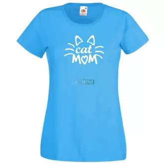 Cat mom, cica anya, macska mami női rövid ujjú póló