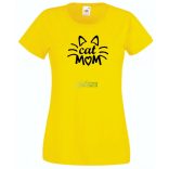 Cat mom, cica anya, macska mami női rövid ujjú póló