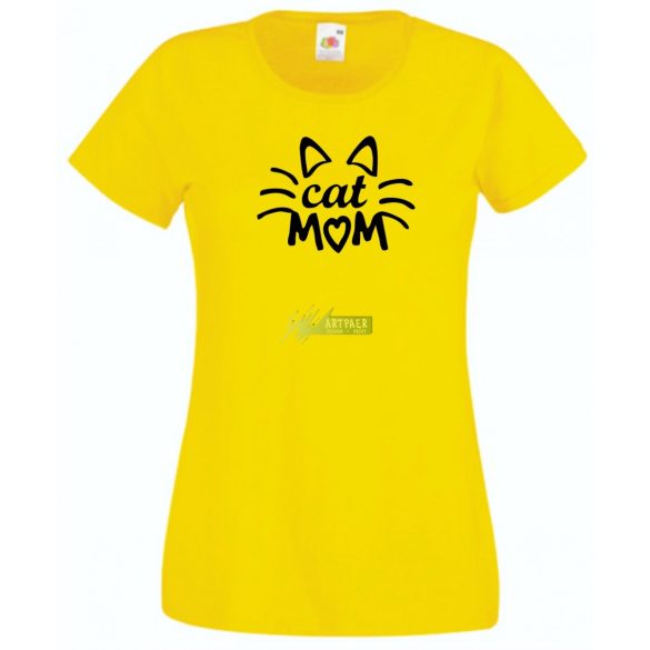 Cat mom, cica anya, macska mami női rövid ujjú póló