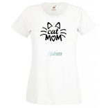 Cat mom, cica anya, macska mami női rövid ujjú póló