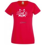 Cat mom, cica anya, macska mami női rövid ujjú póló