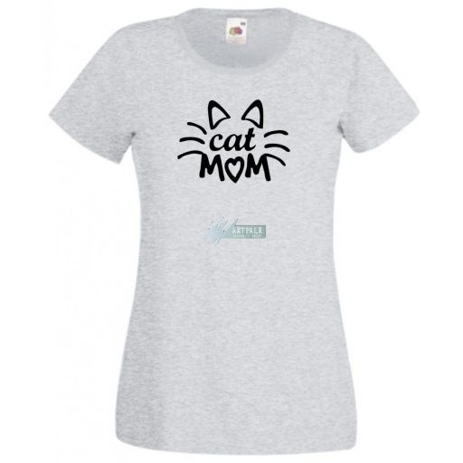 Cat mom, cica anya, macska mami női rövid ujjú póló